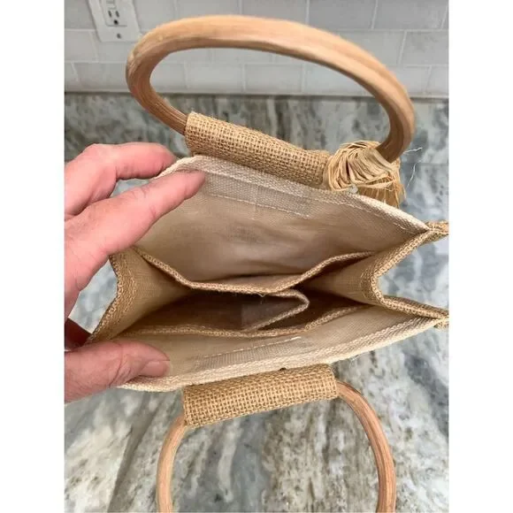 Wine Holder Burlap Sea  Shells #beach - Picture 6 of 6